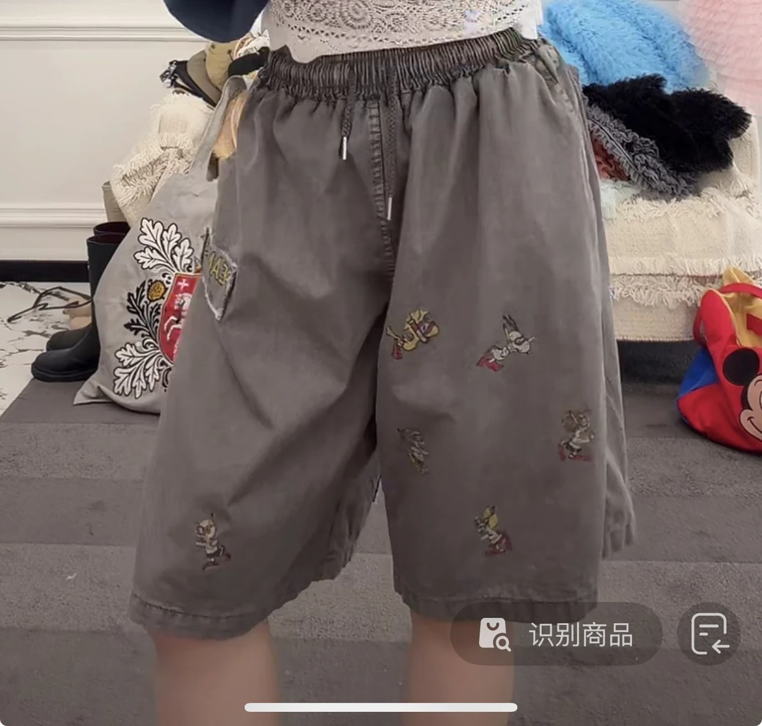 舜 韩代NO退换灰色蓝色卡通动画短裤