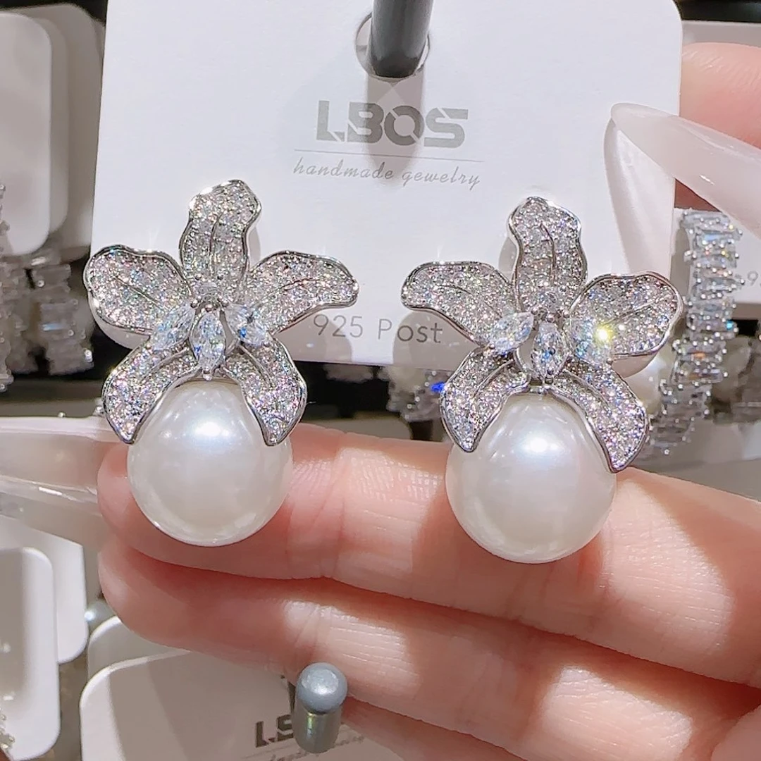 铜合金锆石925银耳环