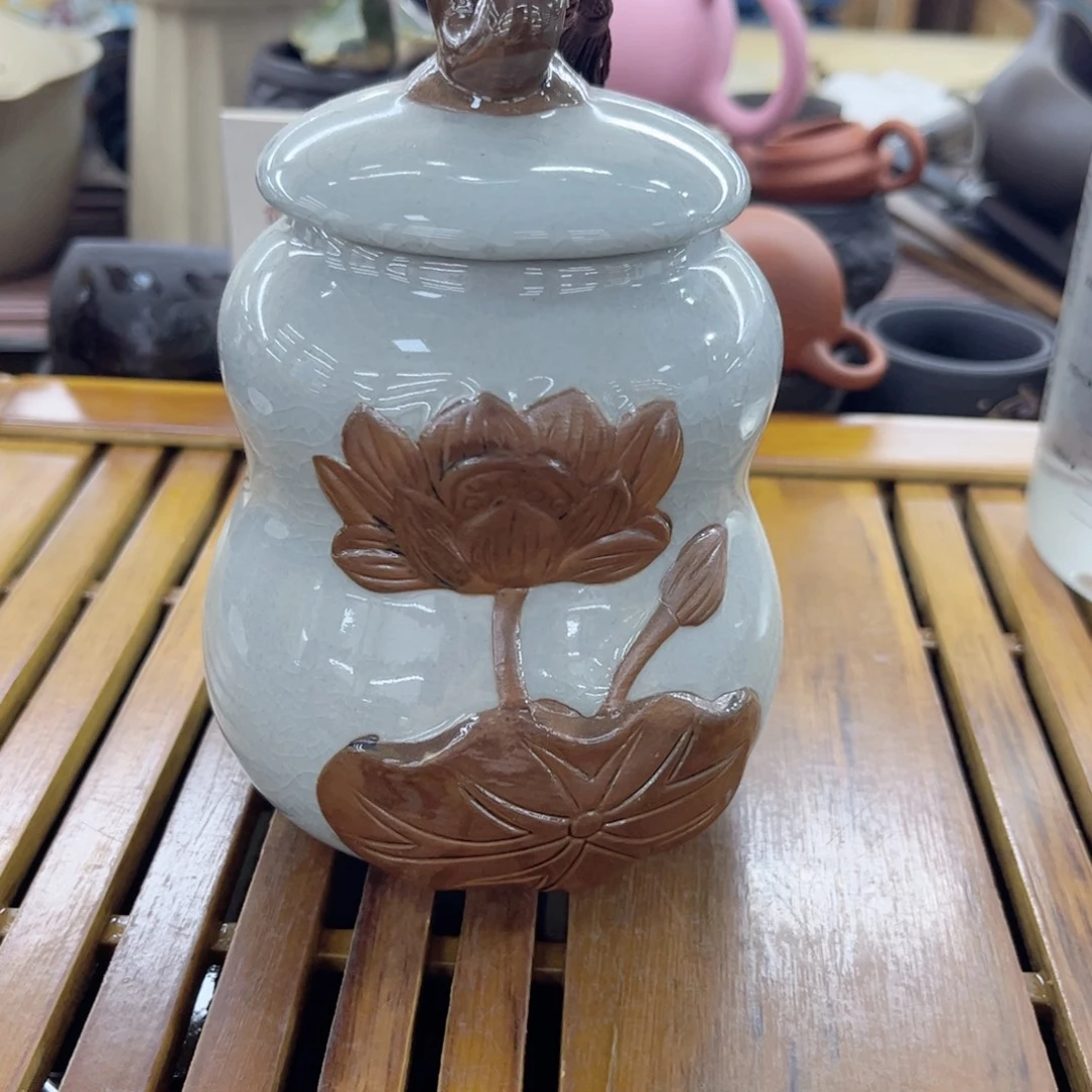 茶叶罐开片摆件211