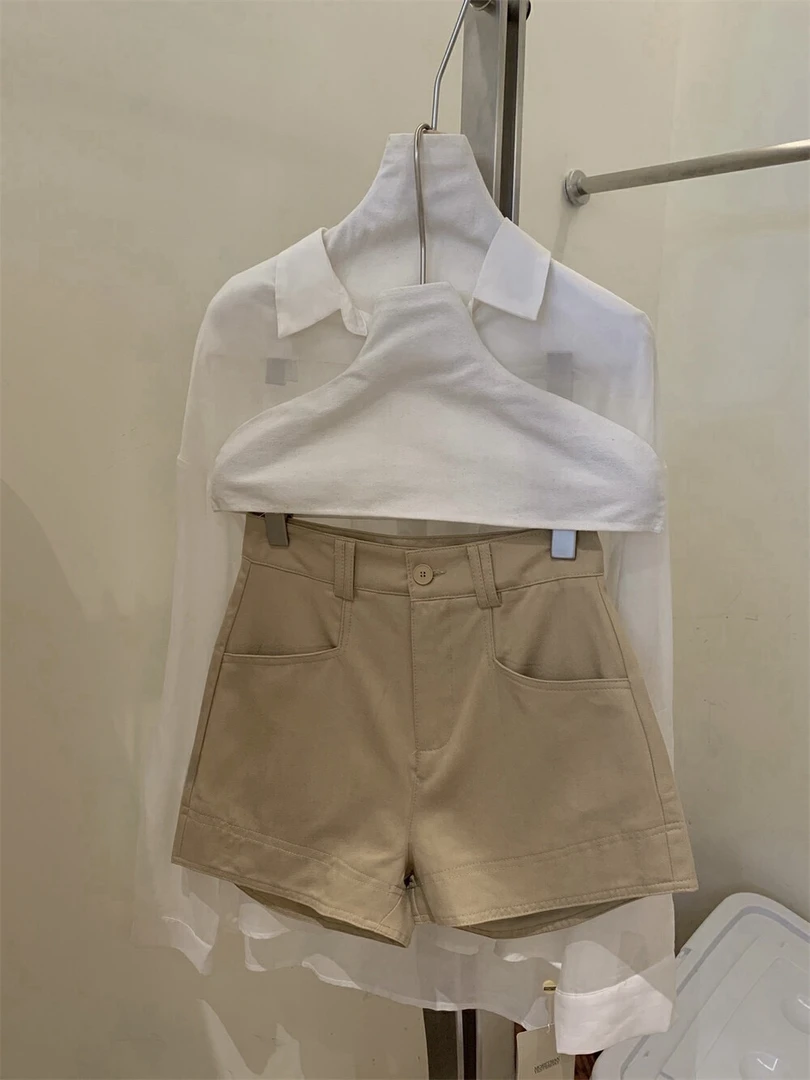 LME 「超模长腿」莱赛尔高腰前短后长短裤