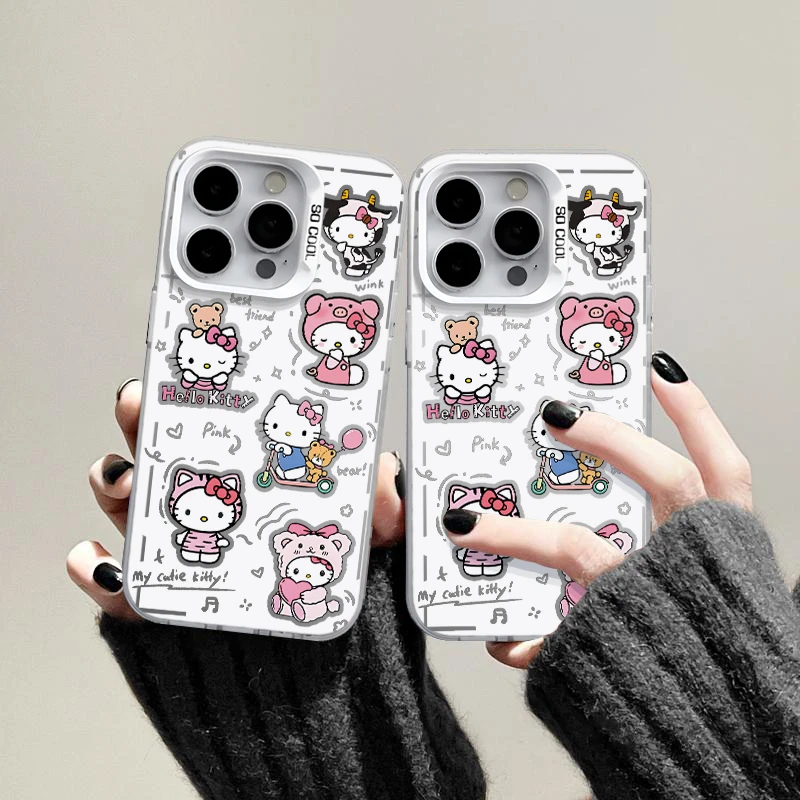 可爱头套KT猫适用苹果16promax手机壳15pro华为P70vivo小米14oppo