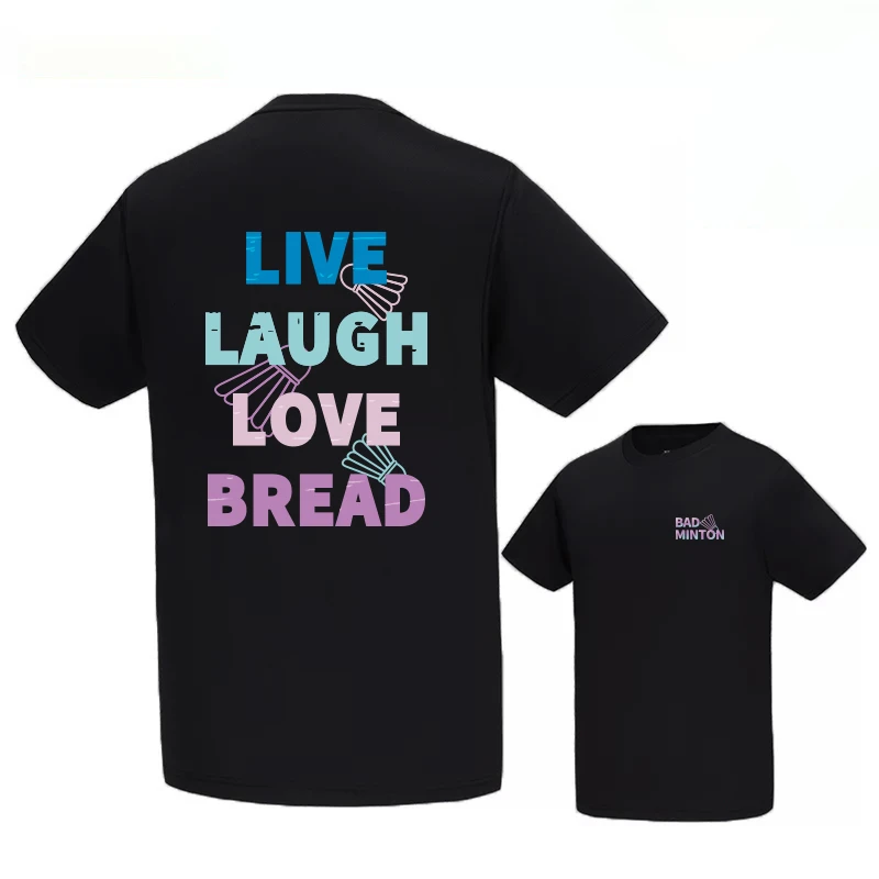 美式英文羽毛球服棉感速干透气运动短袖t恤训练跑步休闲上衣半袖