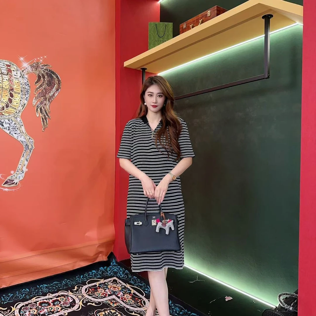 191多金大码气质减龄长款A字裙子夏季女装设计感连衣裙女