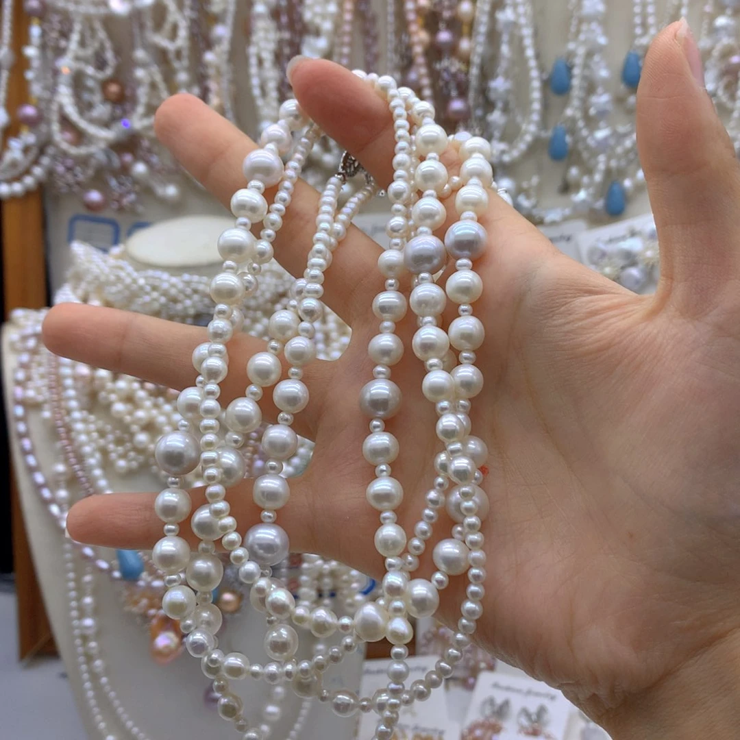 碩***か合金淡水珍珠项链耳饰