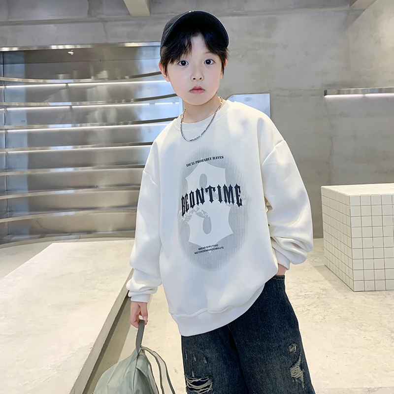 男童卫衣春秋款2025新款儿童洋气韩版6-12岁中大童男孩长袖打底衫