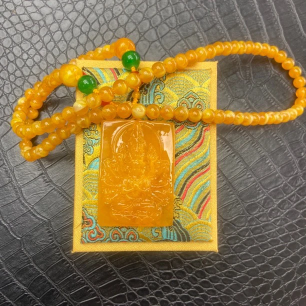 【镇店收藏 正品保障】521精美黄色千手观音吊坠