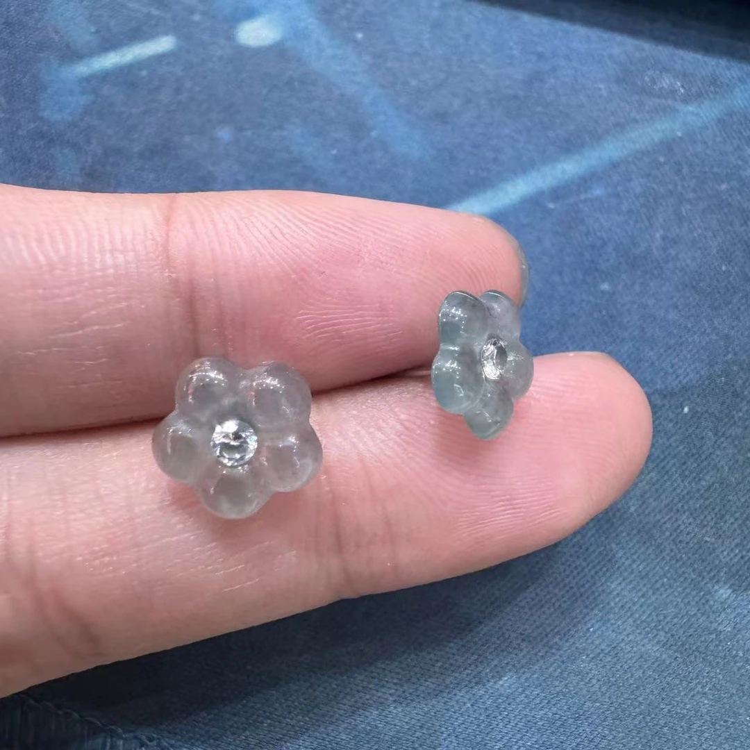 【SG】翡翠小花精致耳钉 赠耳堵