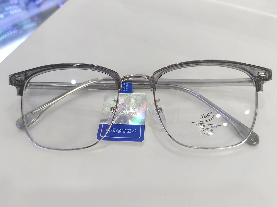 复古半框眼镜男款痞帅近视可配度数镜架潮流设计韩版百搭超轻