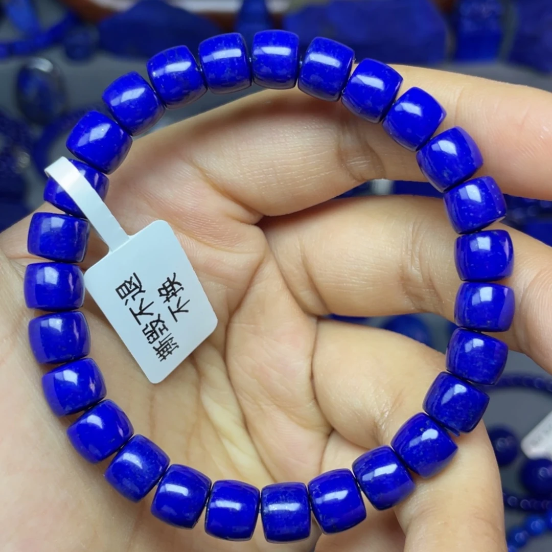 青金石未镶嵌8×6mm直切手串