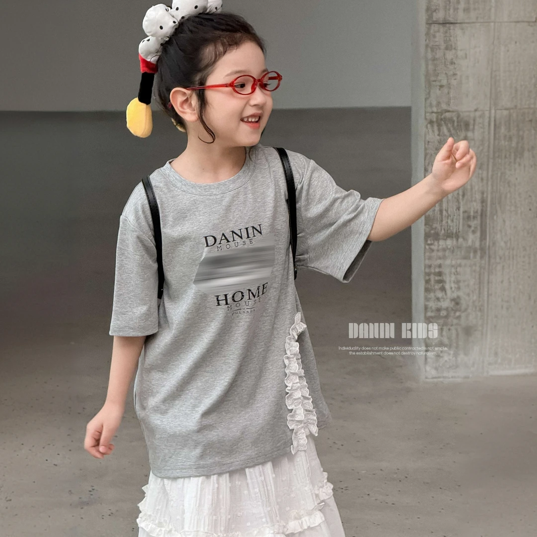 【嗒囜】罗赛拉双面棉❤质地细腻&透气不闷 女童25夏装侧开叉短袖T恤