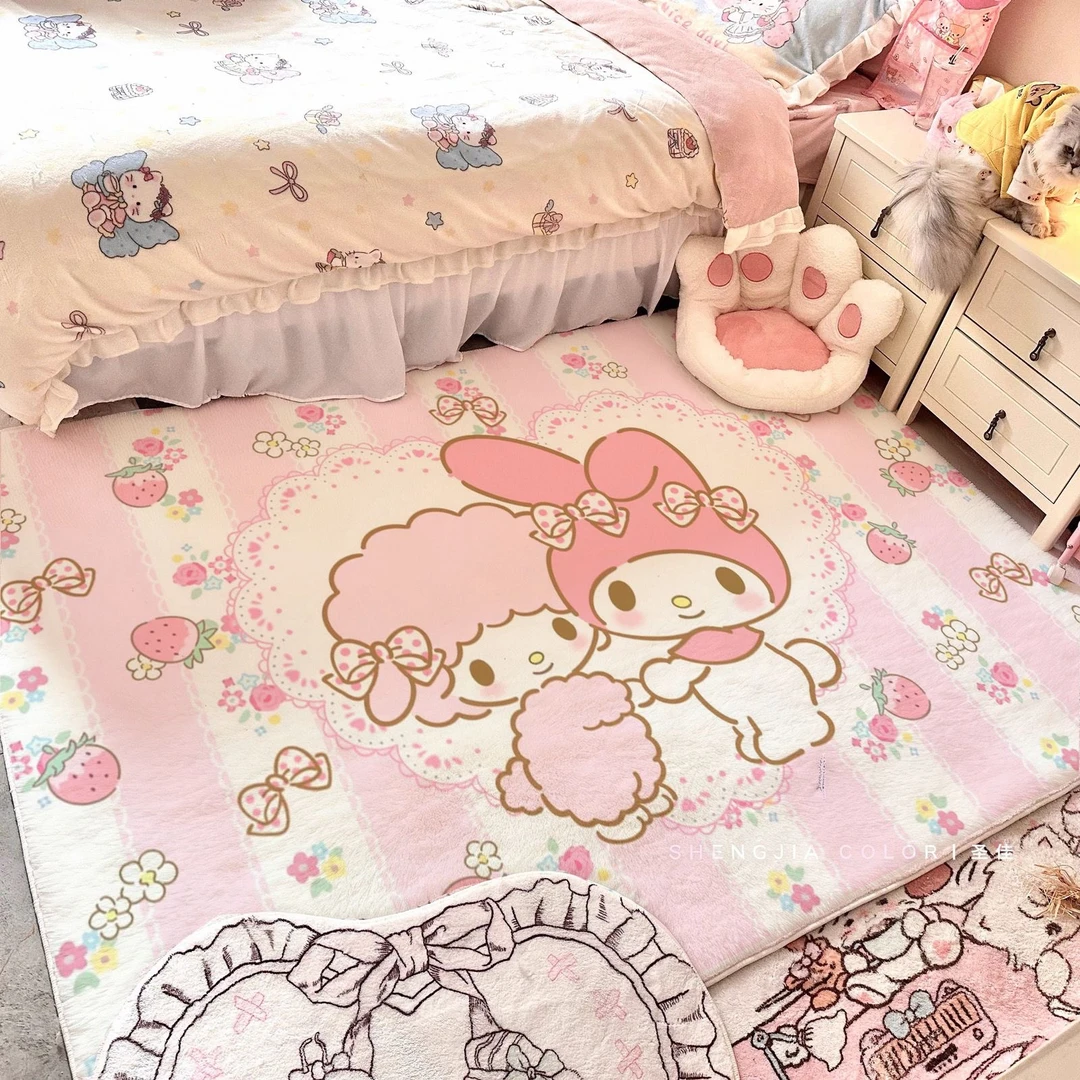 卡通可爱仿羊绒加厚耐磨防滑家用客厅卧室床边地毯地垫