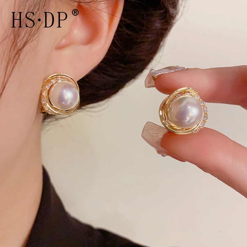 铜合金仿珍珠耳饰 复古港风仿珍珠星星云朵耳环女时尚气质百搭