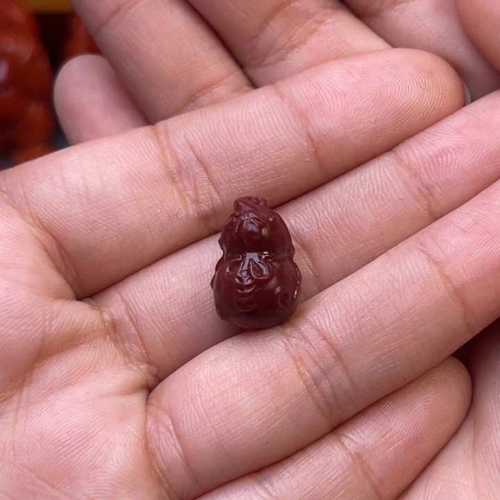 南红玛瑙未镶嵌川料瓦西牛血色11mm尺寸葫芦