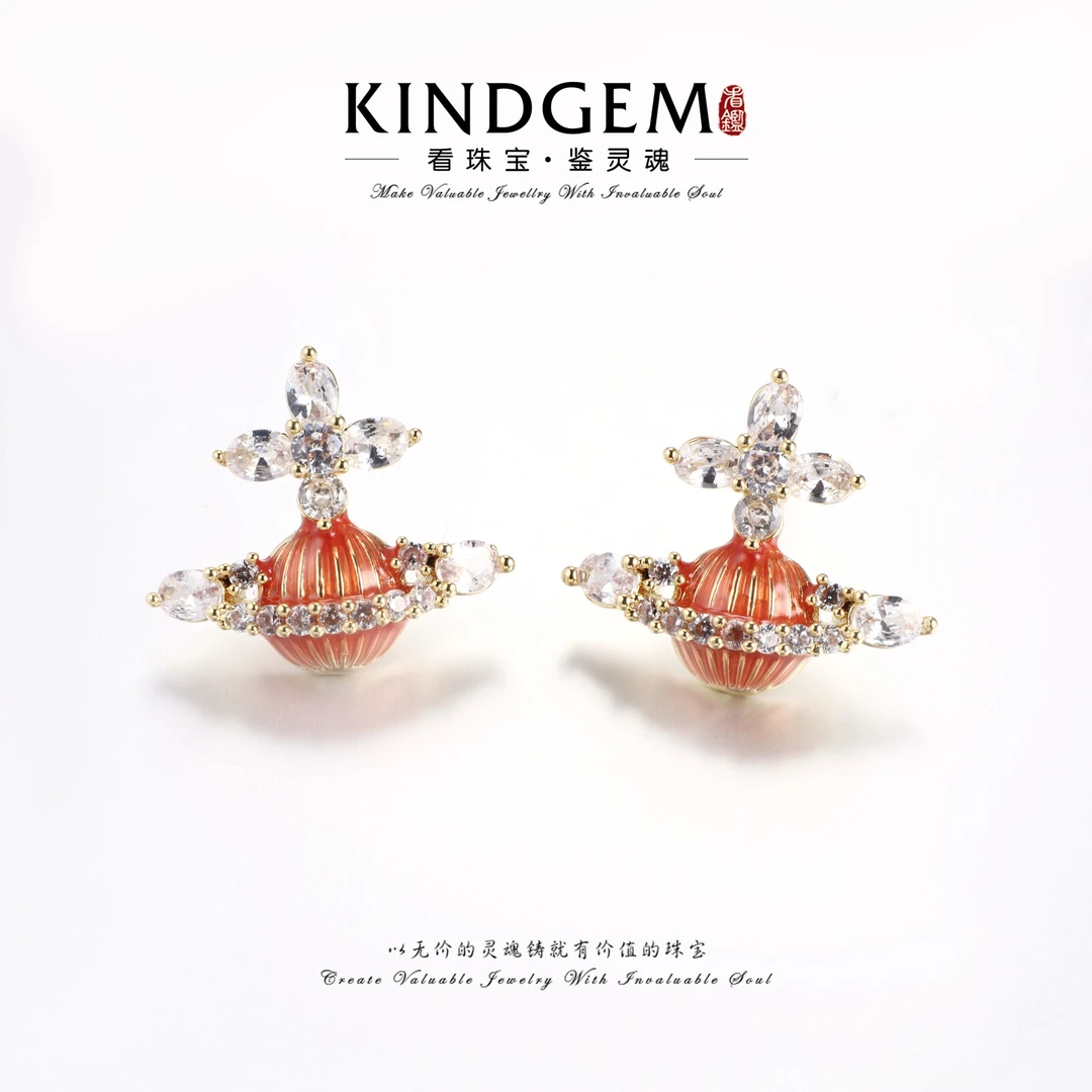 铜合金锆石耳饰 个性气质轻奢百搭灵动仲夏夜耳环 C-33465