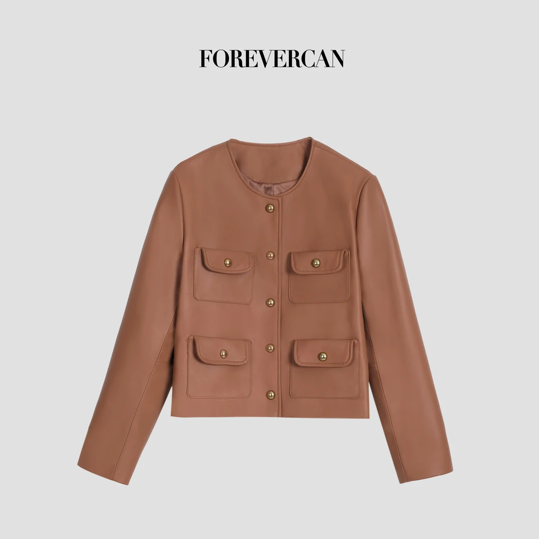 FOREVERCAN“达特茅斯”经典英伦风进口植糅绵羊皮皮衣外套SC23026