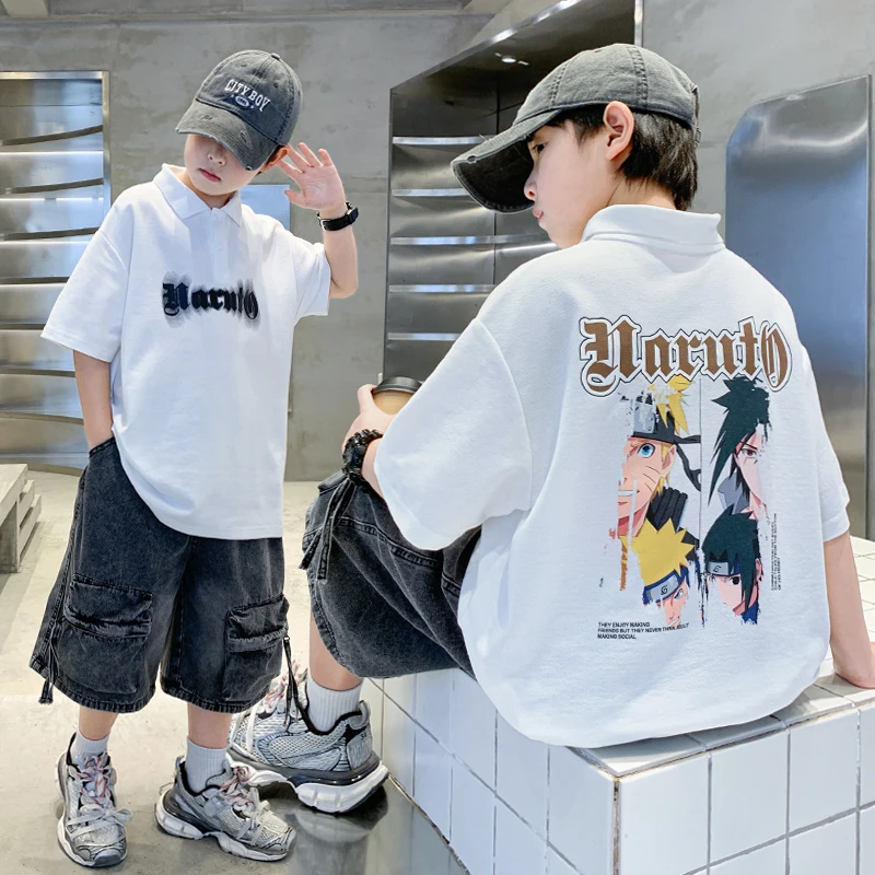 男童夏季短袖POLO衫韩版时尚男孩T恤印花潮流休闲儿童服装夏装