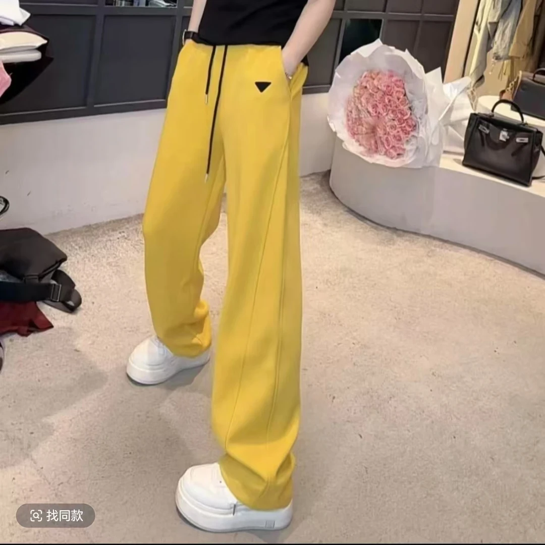 2025早春款新款纯色长裤直筒裤新款时尚休闲洋气百搭高腰阔腿裤女