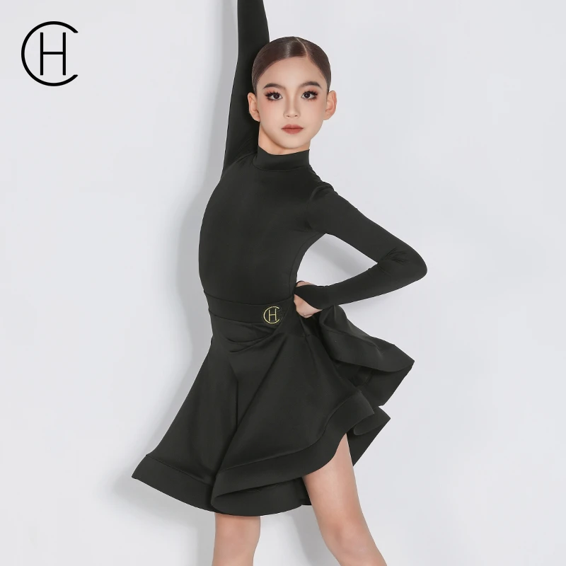 皇朝拉丁舞服儿童秋冬新款规定服比赛表演服套装HC6359+HC7137