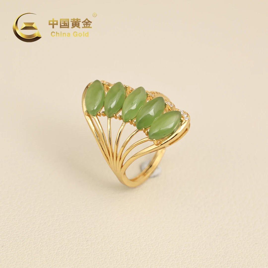 【中国黄金】筠喜 | 和田玉*戒指*S925银镶嵌-J1970-臻