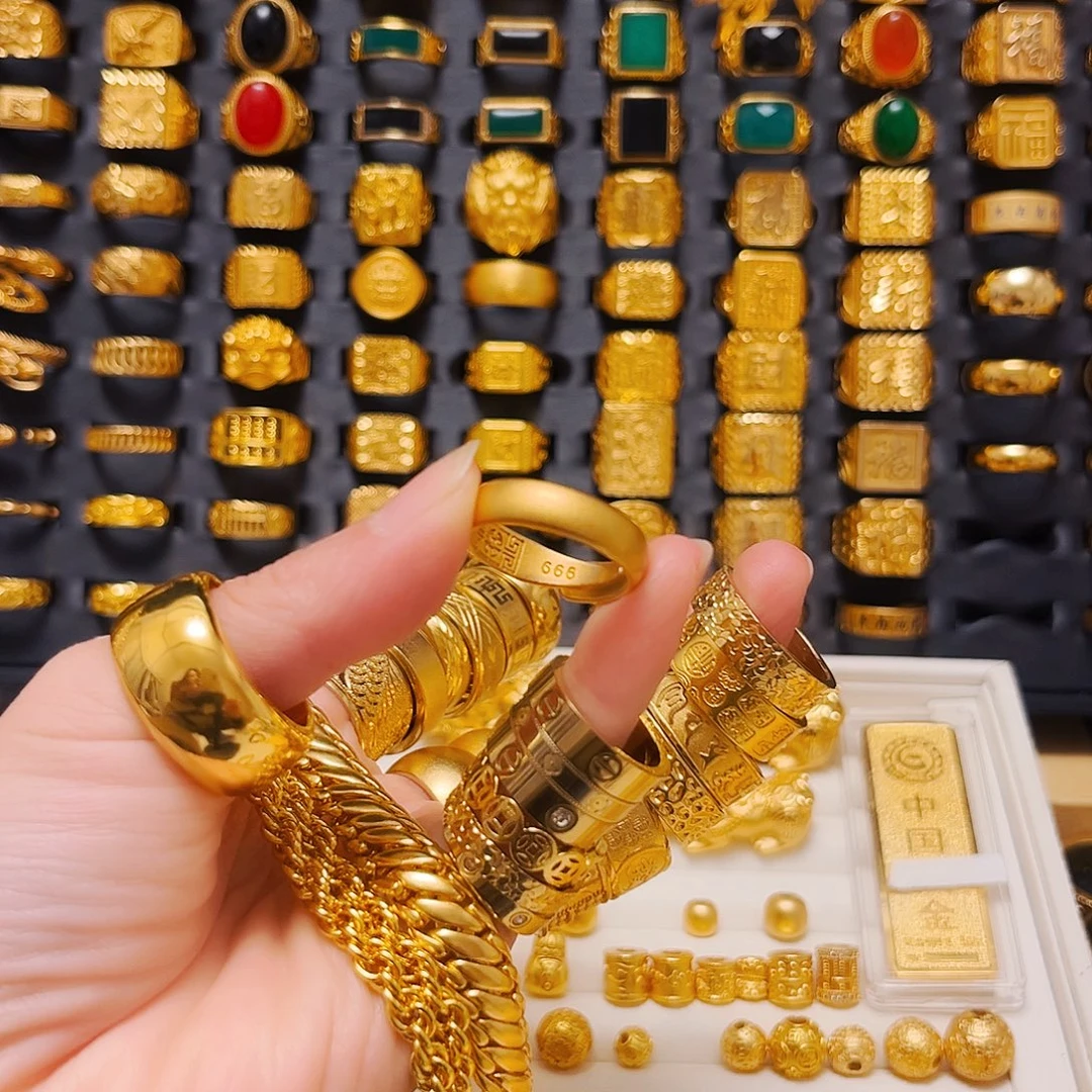 天***月铜合金铜合金磨砂开口戒指卡6