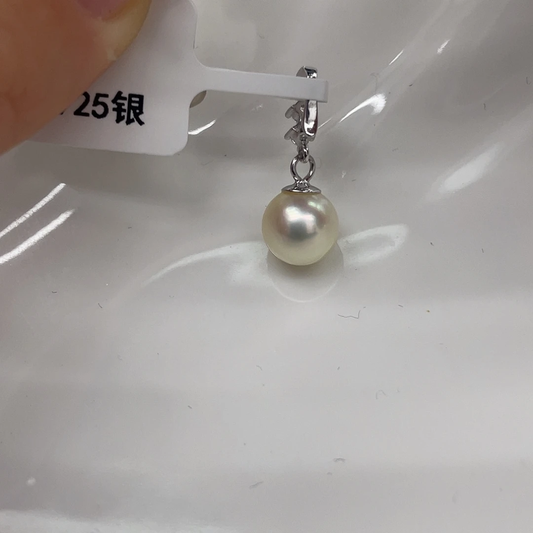 海水珍珠银S925镶嵌颈饰