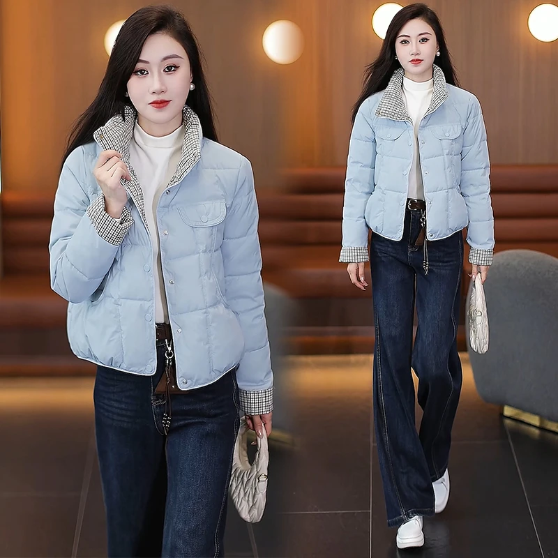 【有运费险】时尚短款棉服女2025冬季新款洋气时髦立领加厚保暖外套