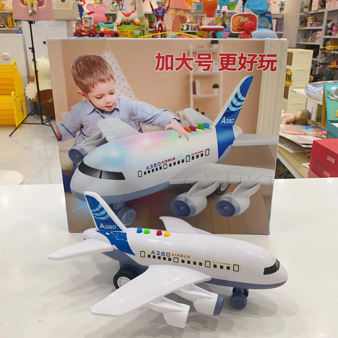 XS  故事灯光音乐惯性A380耐摔飞机玩具（不含礼盒自备电池）