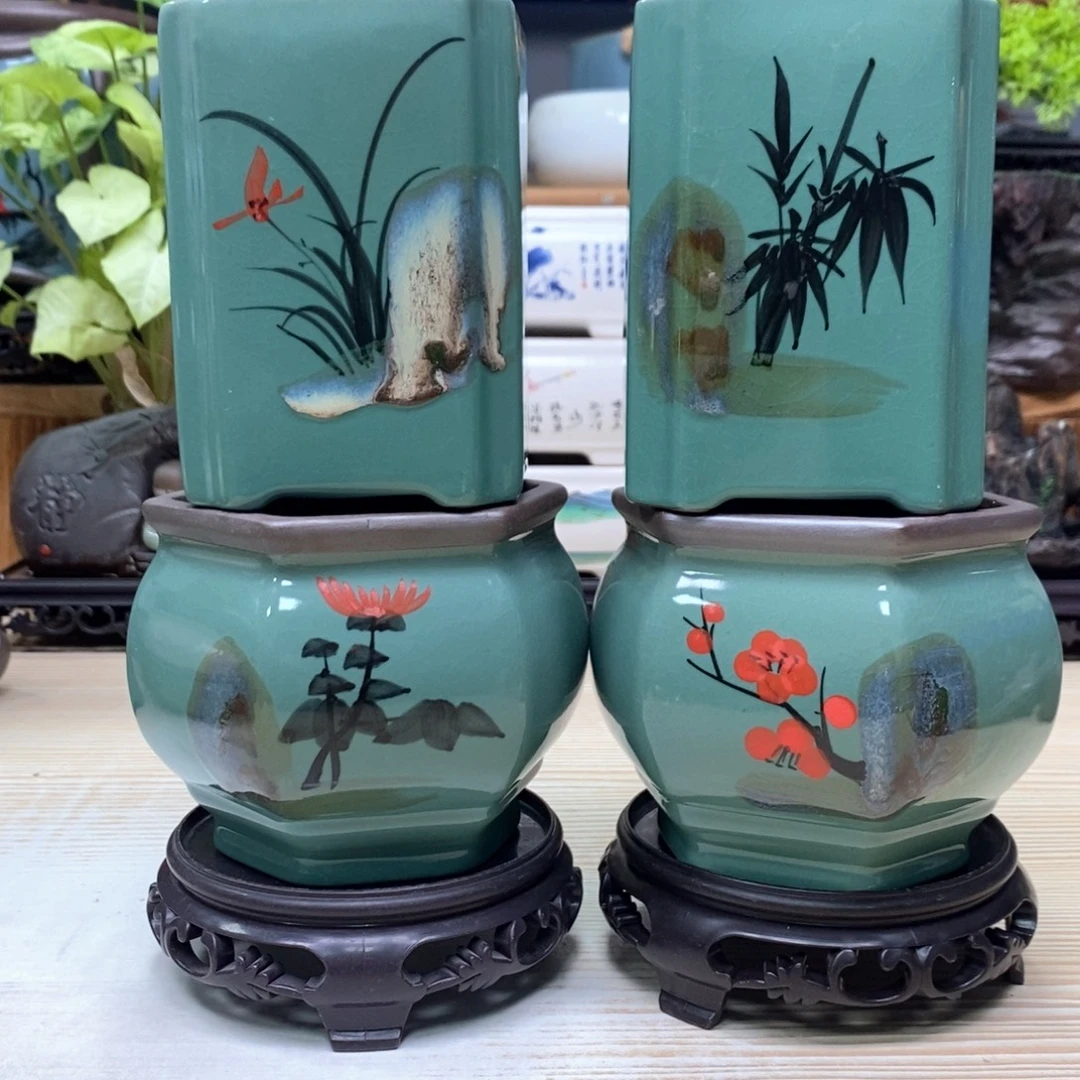 紫砂花盆陶瓷艺术花盆陶瓷