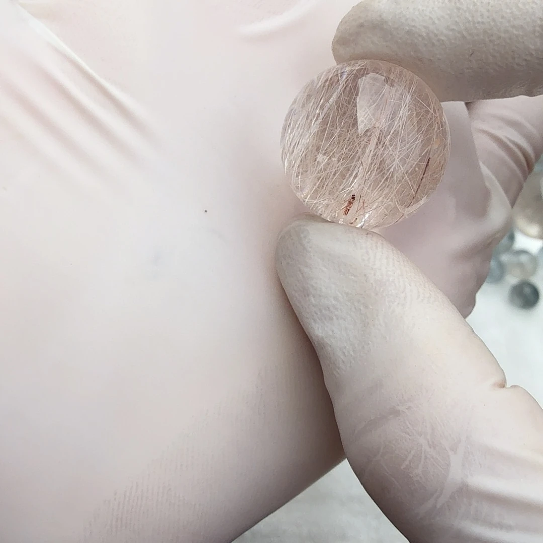 兔毛18.5mm打孔定制不退换未镶嵌水晶已*置