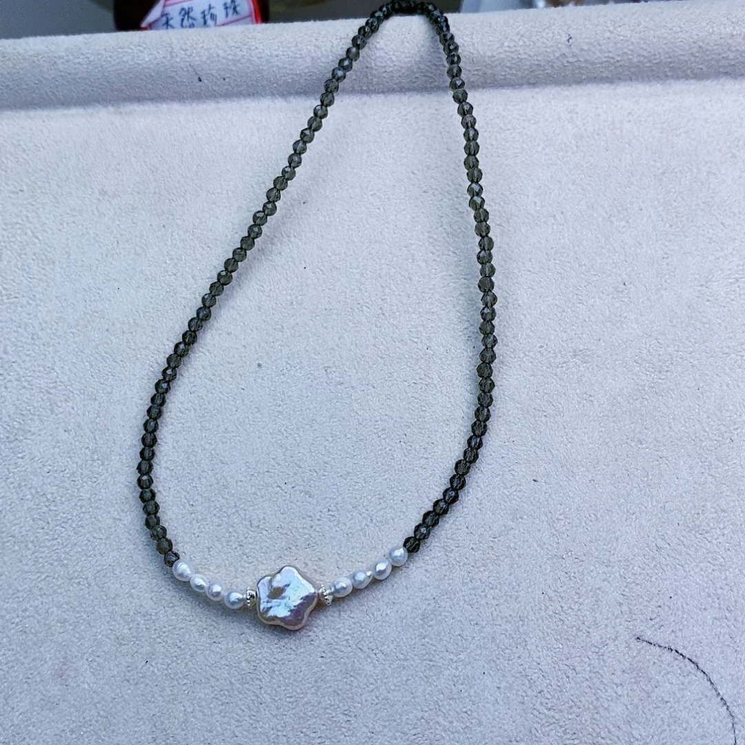 淡水珍珠颈饰银S925镶嵌