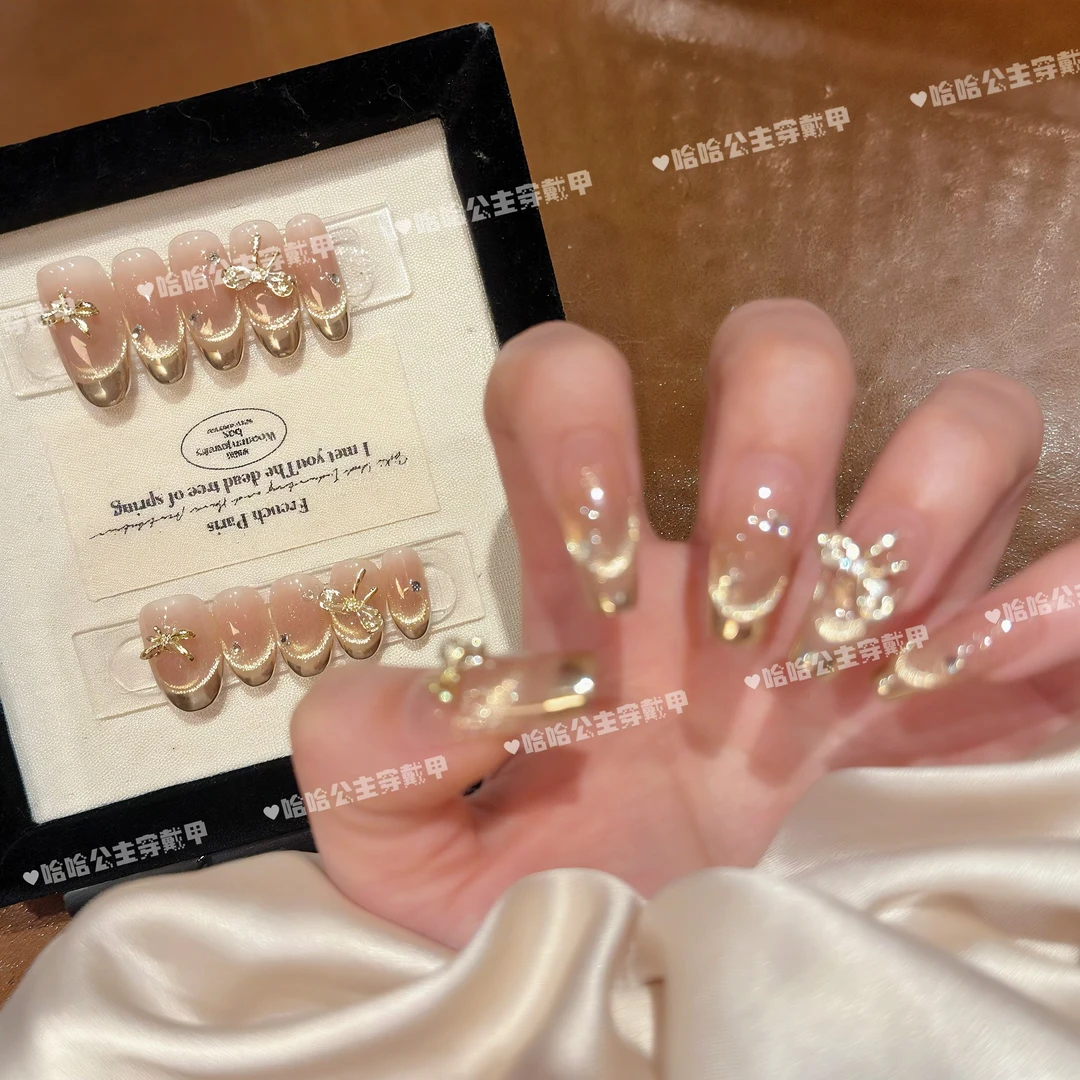 【蝶梦星河】Haha Princess纯手工穿戴甲10片装可重复佩戴-掉钻包补