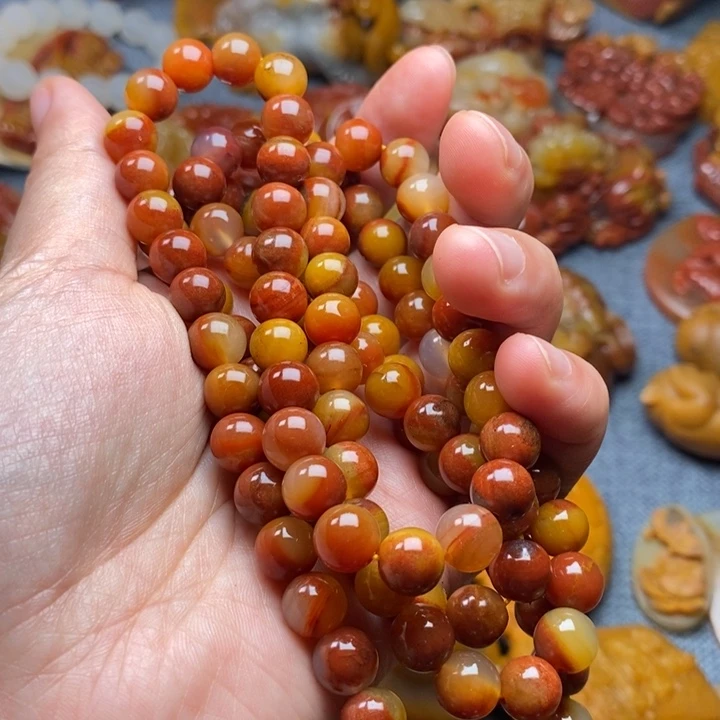 石英质玉（黄龙玉）合金颈饰