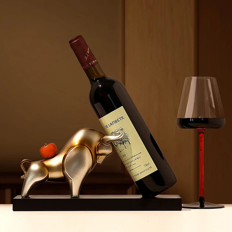 贝汉美牛气冲天红酒架摆件轻奢高档家居客厅办公室酒柜创意装饰品