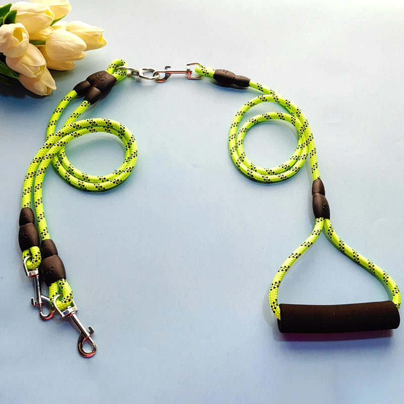 【宠大条】狗狗牵引绳多头狗链子双头遛狗绳可拆卸一拖二宠物牵引绳