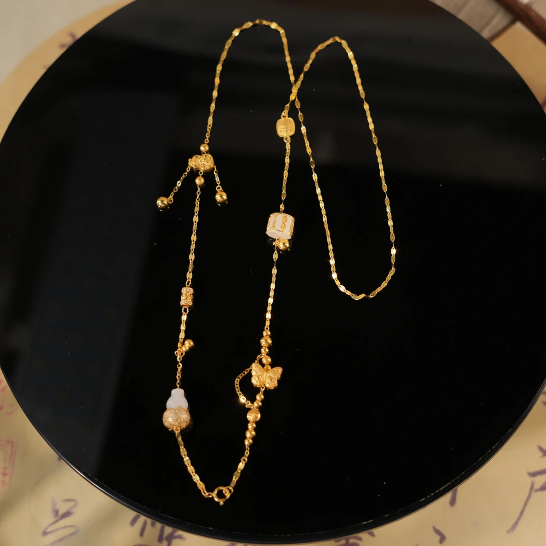 云其间-天然和田玉18K金项链2