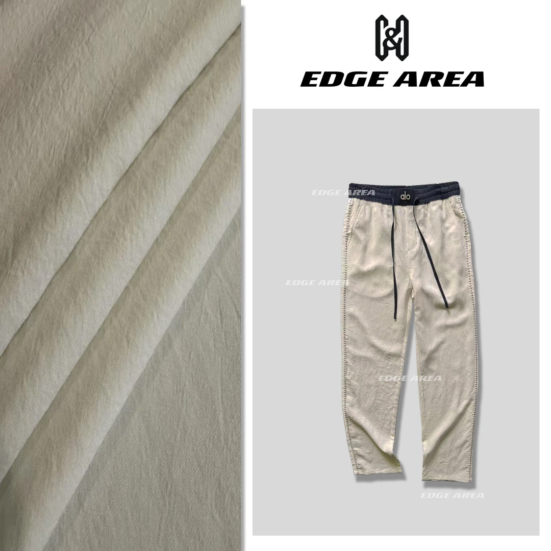 【EDGE AREA】高奢春夏新款天丝亚麻撞色运动老钱风拼接直筒裤8803