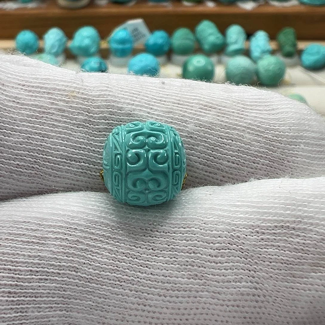 绿松石回纹珠 未镶嵌