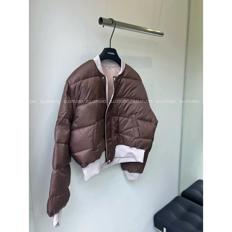 【娇娇私服订制】秋冬新款休闲撞色拼接棒球服羽绒服92551#