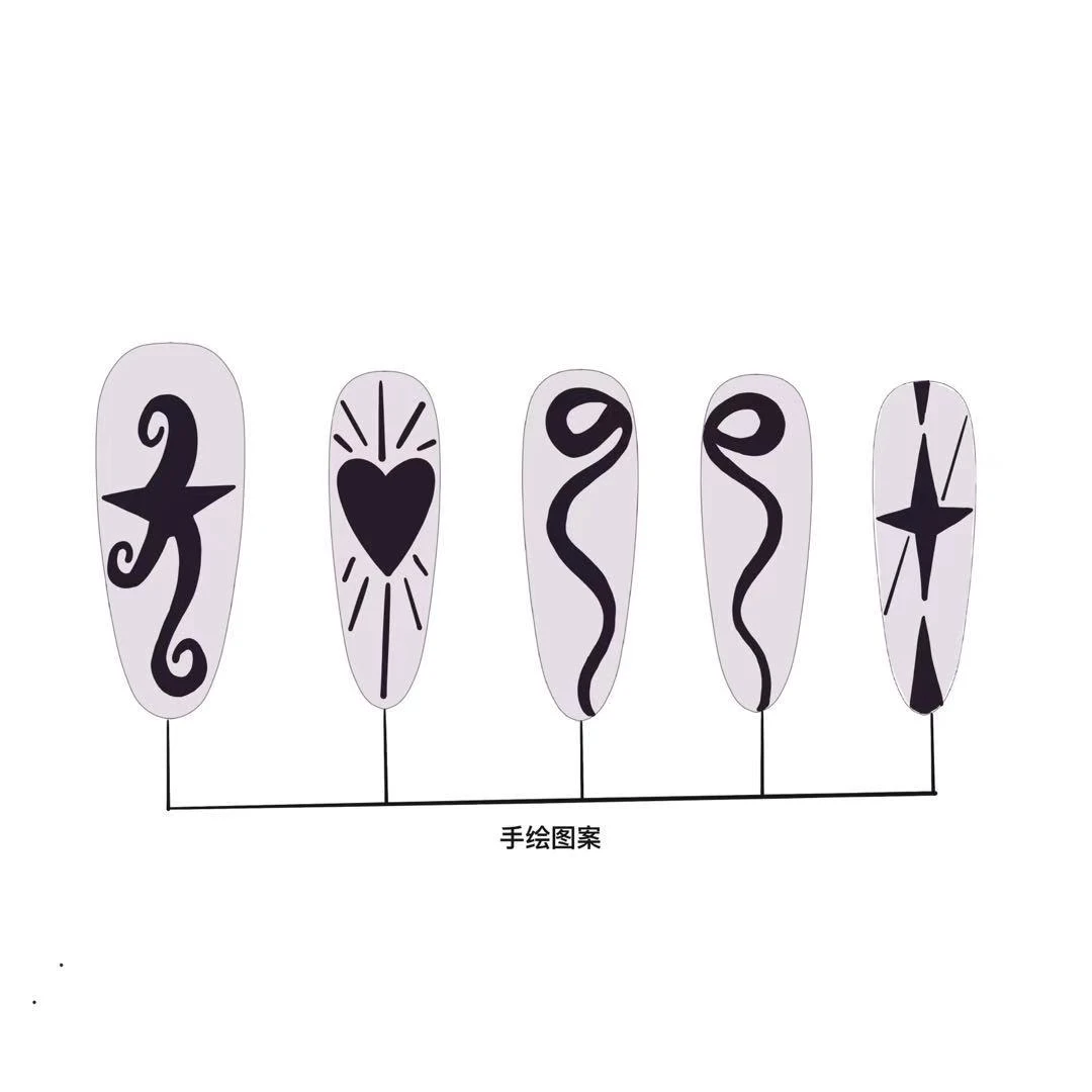 美工开物 基础系列 【黑紫星韵】纯手工穿戴甲