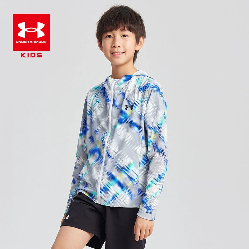 Under Armour/安德玛儿童高能感防晒衣薄款宽松透气舒适连帽外套