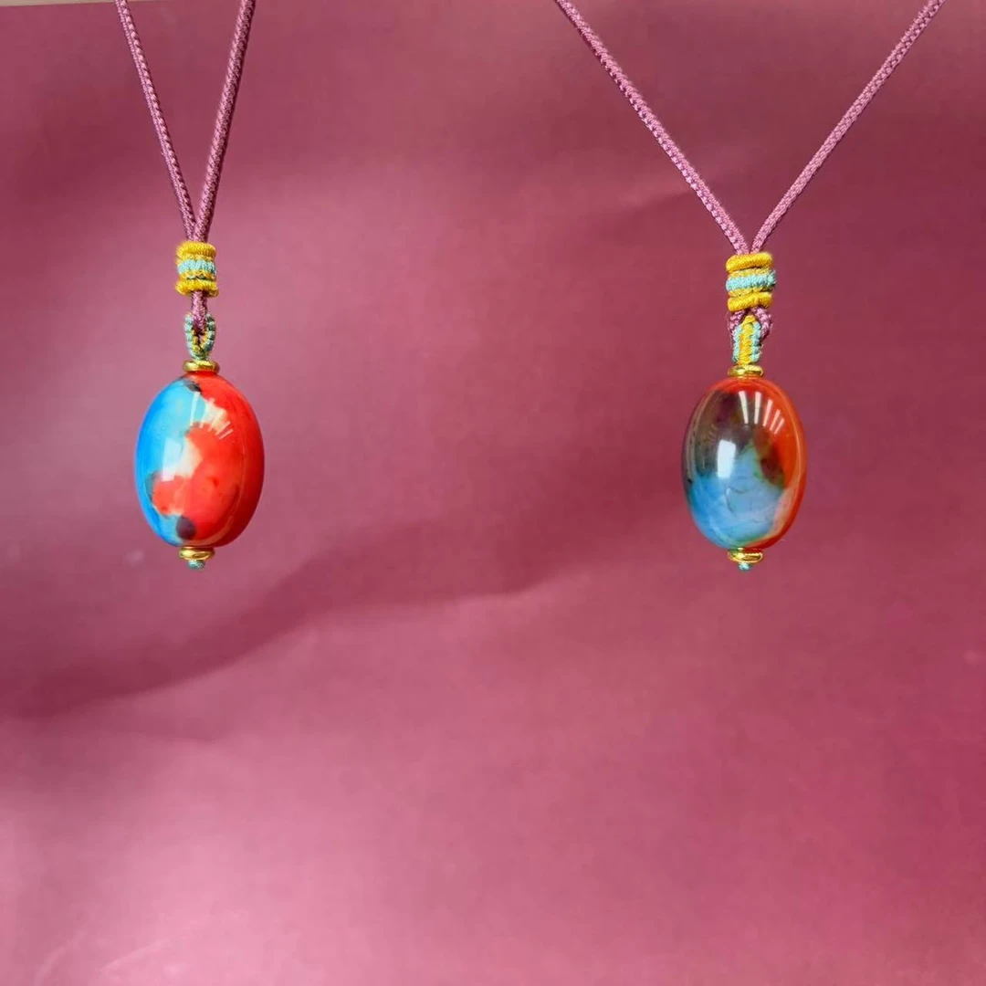 高定珠宝凤羽明珠玛瑙桶珠单珠吊坠-y2169多样性发其一