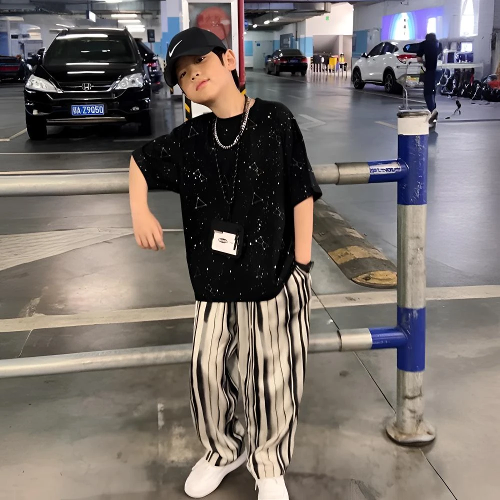 男童夏装套装新款中大衣服儿童夏季短袖T恤运动服夏款两件套帅气