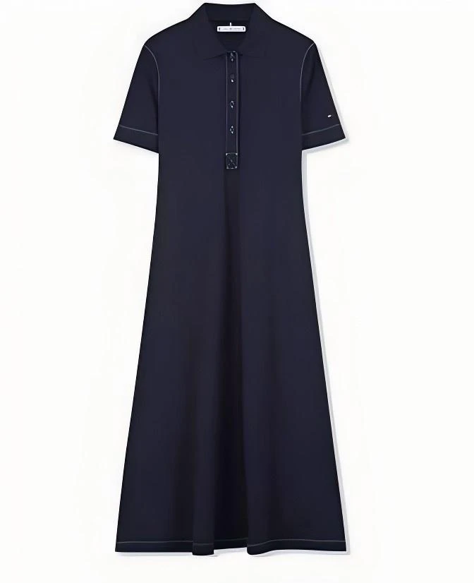 女款夏天polo领连衣裙修身全棉 T01气质显瘦中长款翻领