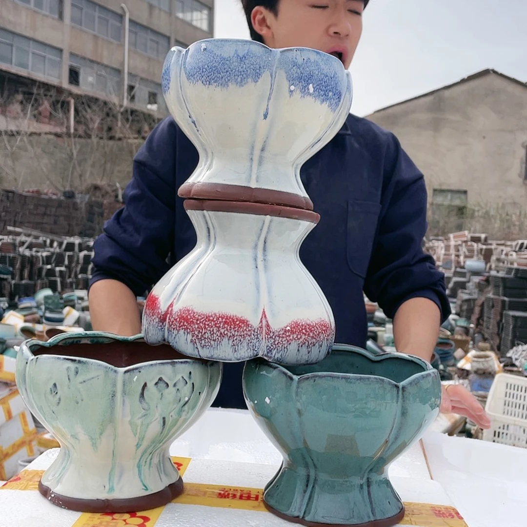 宜兴紫砂粗陶花盆