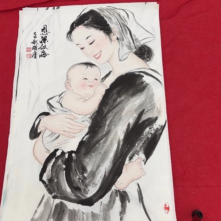 国画花鸟等图案为一体