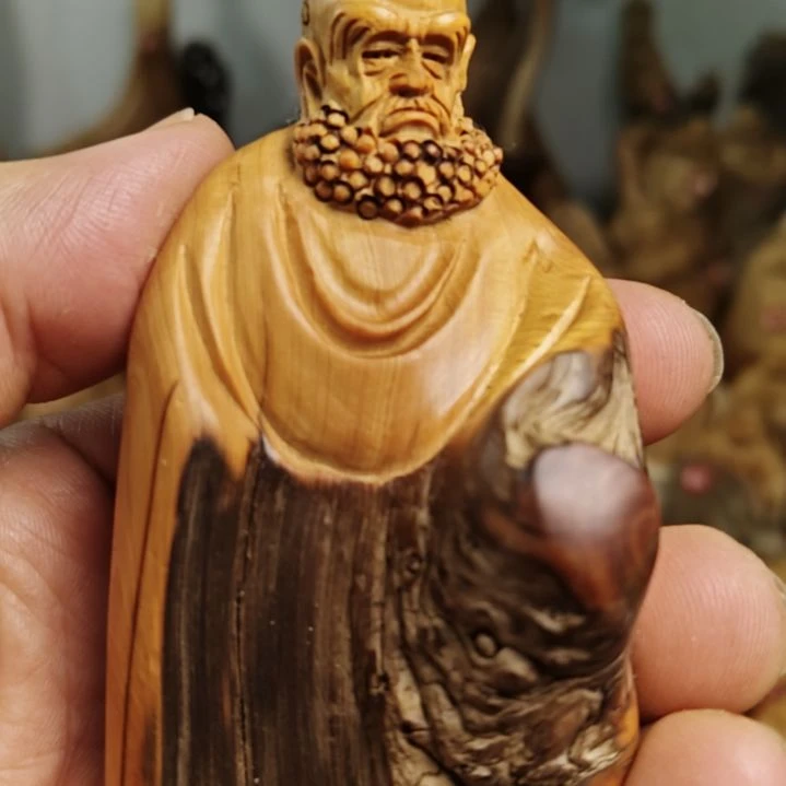 柏木原皮老料达摩手把件