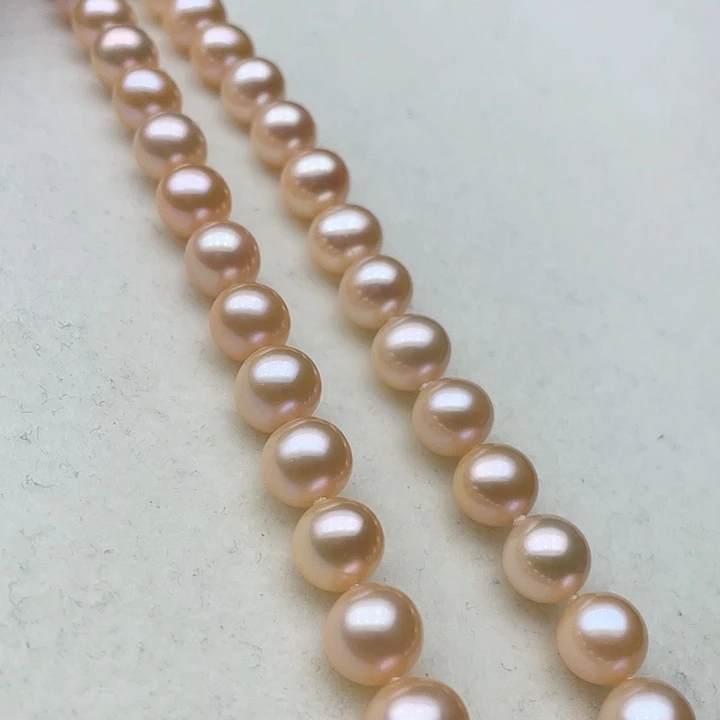 淡水珍珠颈饰银S925镶嵌9极光中国红