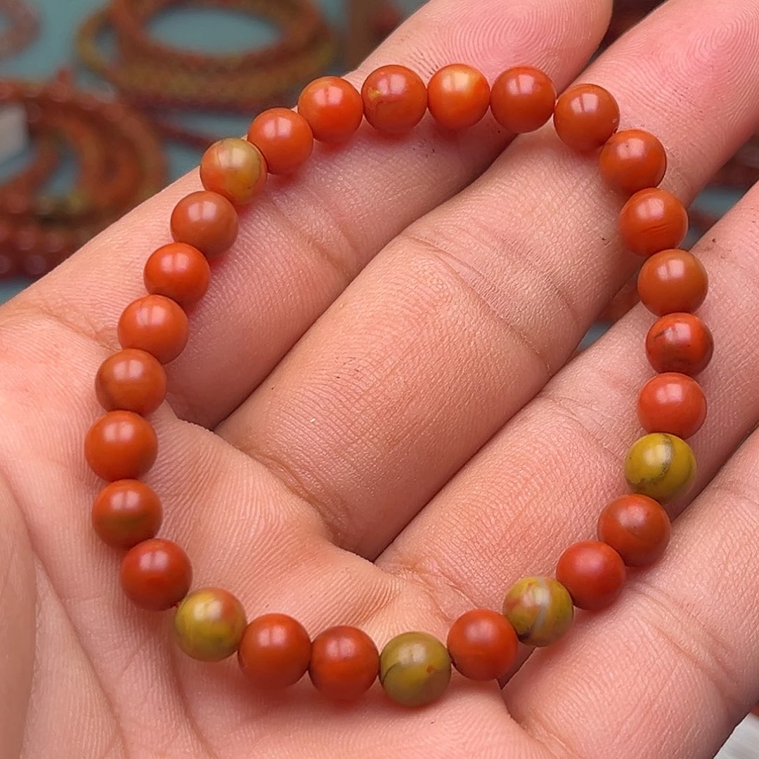 南红玛瑙未镶嵌手链包浆卡6 +