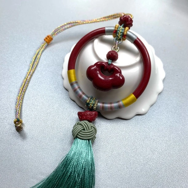 含辰砂工艺品精品紫金砂平安手镯平安锁设计款车挂