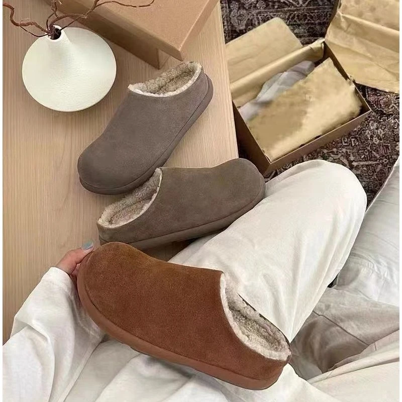 2793新款小土豆圆头加绒加厚舒适百搭半拖鞋